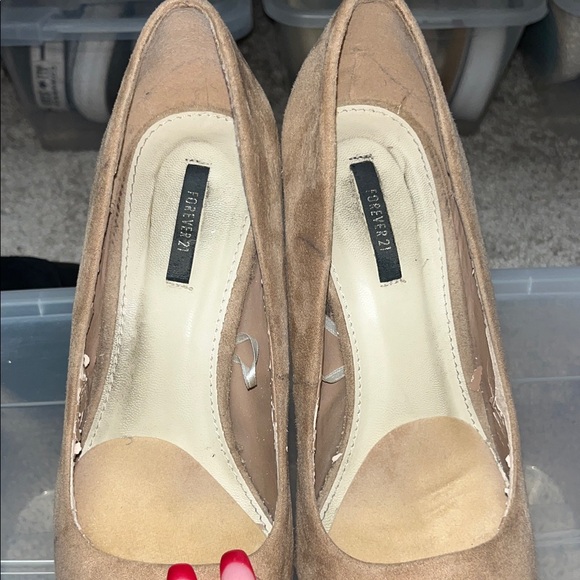 Forever 21 Beige Suede Heels (please see pics) - Picture 2 of 7